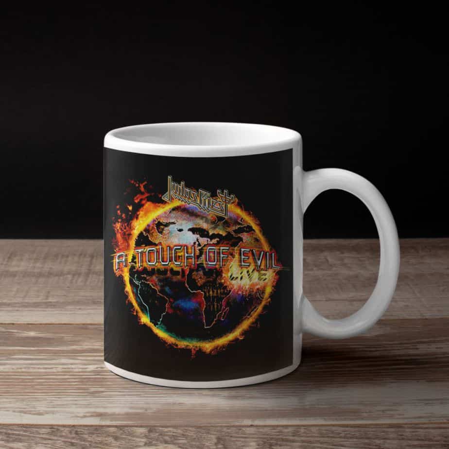 Judas Priest Coffee Mug, Judas Priest A Touch Of Evil Live Coffee Mug