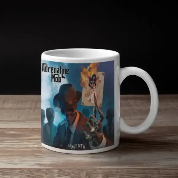 Adrenaline Mob Coffee Mug, Adrenaline Mob Omerta Coffee Mug