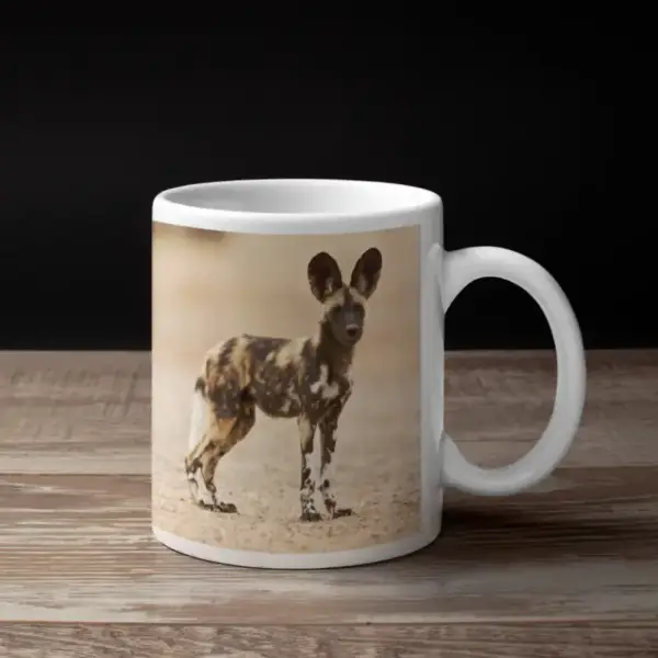African Wild Dog Coffee Mug, Animal African Wild Dog Coffee Mug