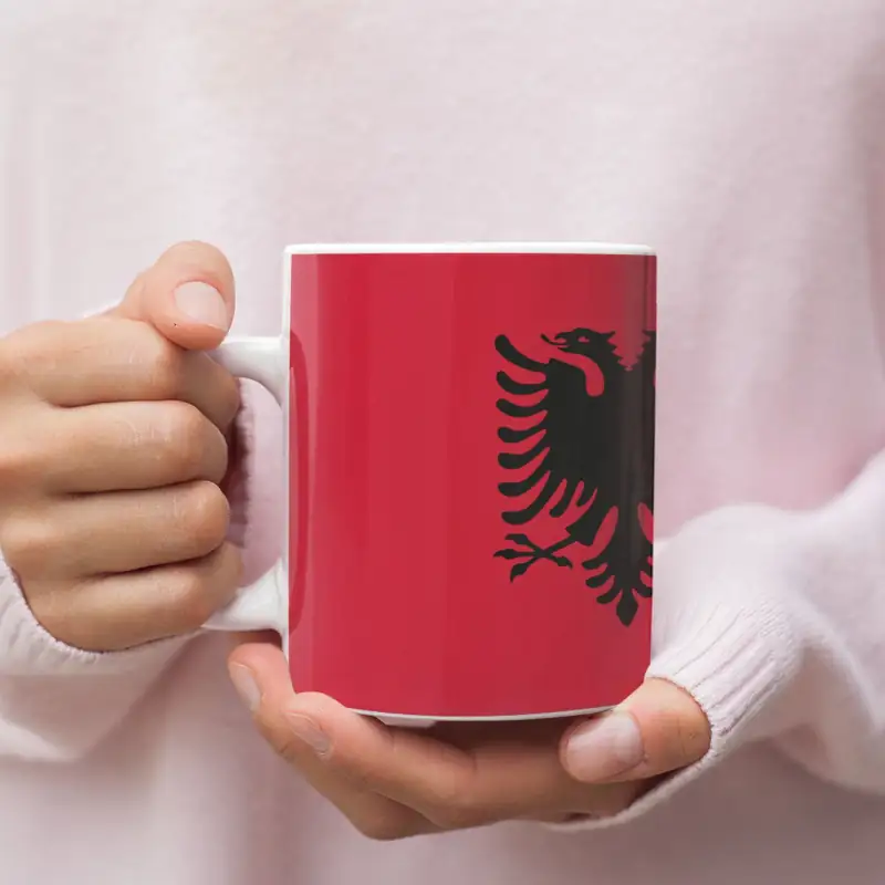 Albania Flag Coffee Mug, Albania's National Flag Mug - Image 2