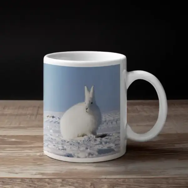 Arctic Hare Coffee Mug, Animal Arctic Hare Coffee Mug