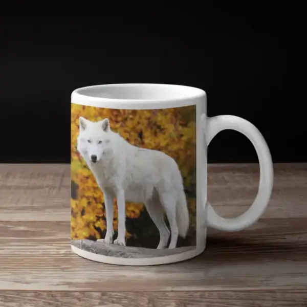 Arctic Wolf Coffee Mug, Animal Arctic Wolf Coffee Mug