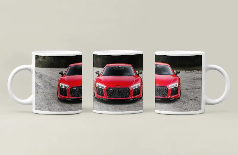 Audi Coffee Mug, Audi R8 Carbon Graphite Coffee Mug