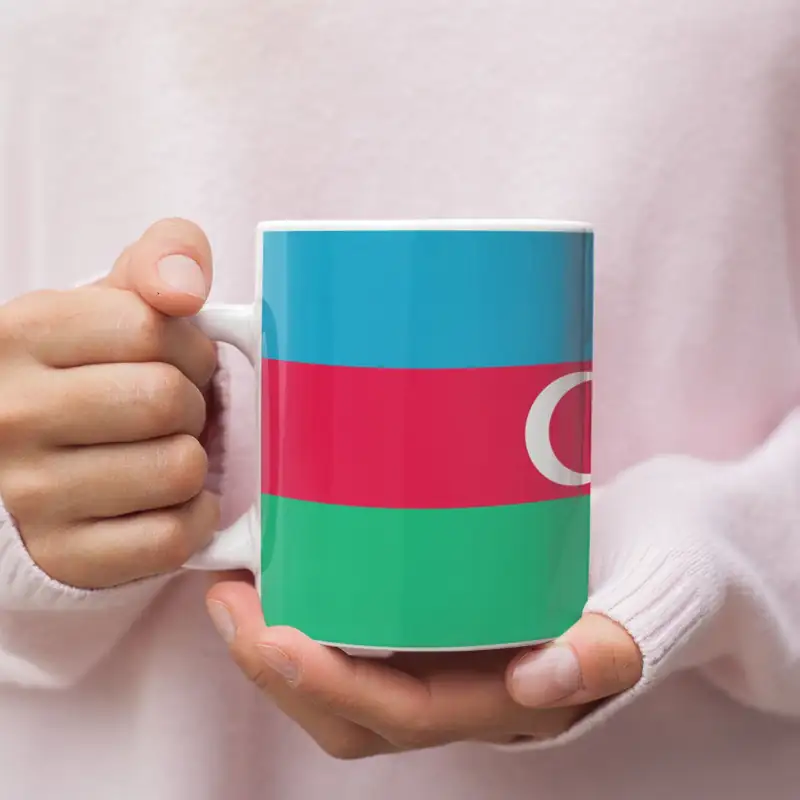 Azerbaijan Flag Coffee Mug, Azerbaijan's National Flag Mug - Image 2