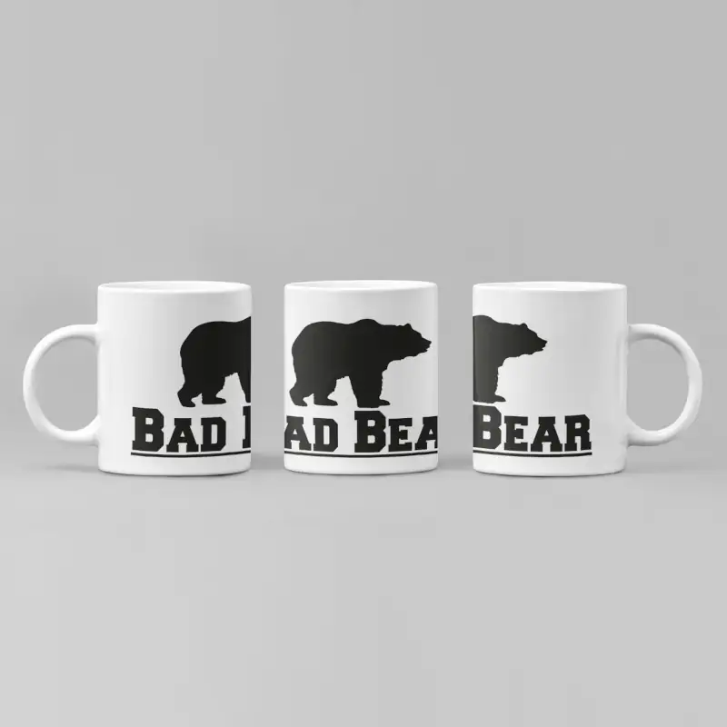 Bad Bear Coffee Mug, Bad Bear Logo Mug