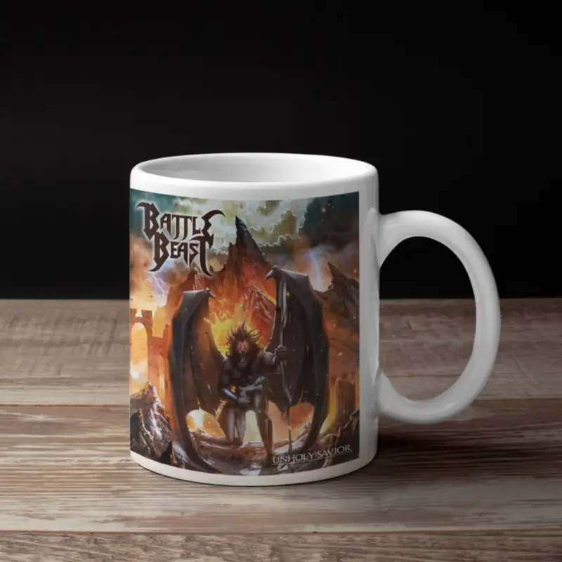 Battle Beast Coffee Mug, Battle Beast Unholy Savior Coffee Mug