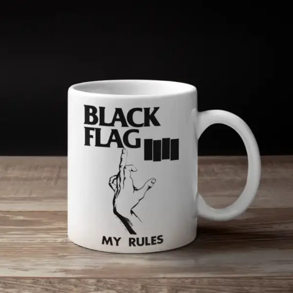 Black Flag Band Coffee Mug, Black Flag My Rules Mug