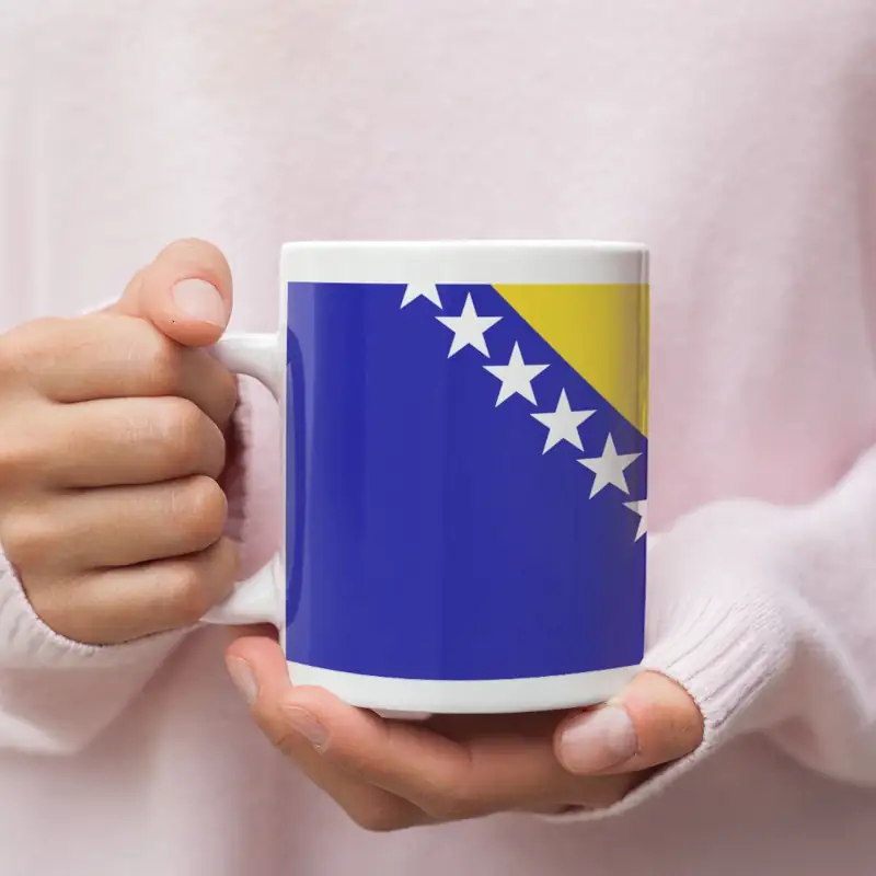 Bosnia and Herzegovina Flag Coffee Mug, Bosnia and Herzegovina's National Flag Mug - Image 2