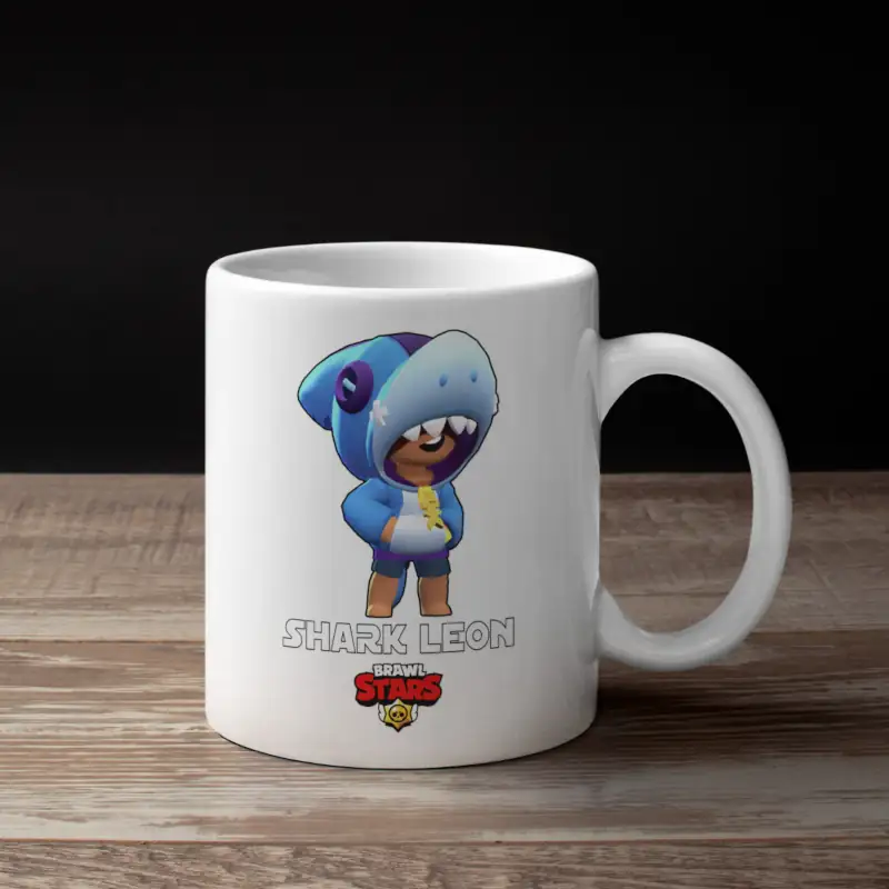 Brawl Stars Coffee Mug, Brawl Stars Shark Leon Mug