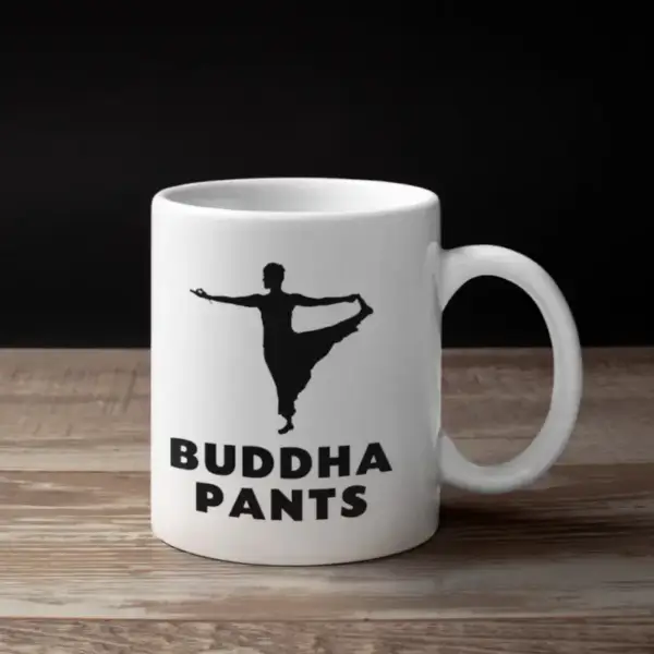 Buddha Pants Coffee Mug, Buddha Pants Logo Mug
