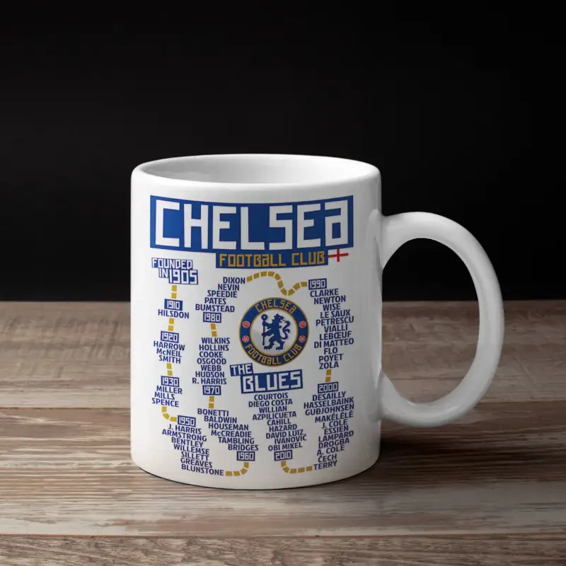 Chelsea Coffee Mug, Chelsea Football Club Timeline Mug