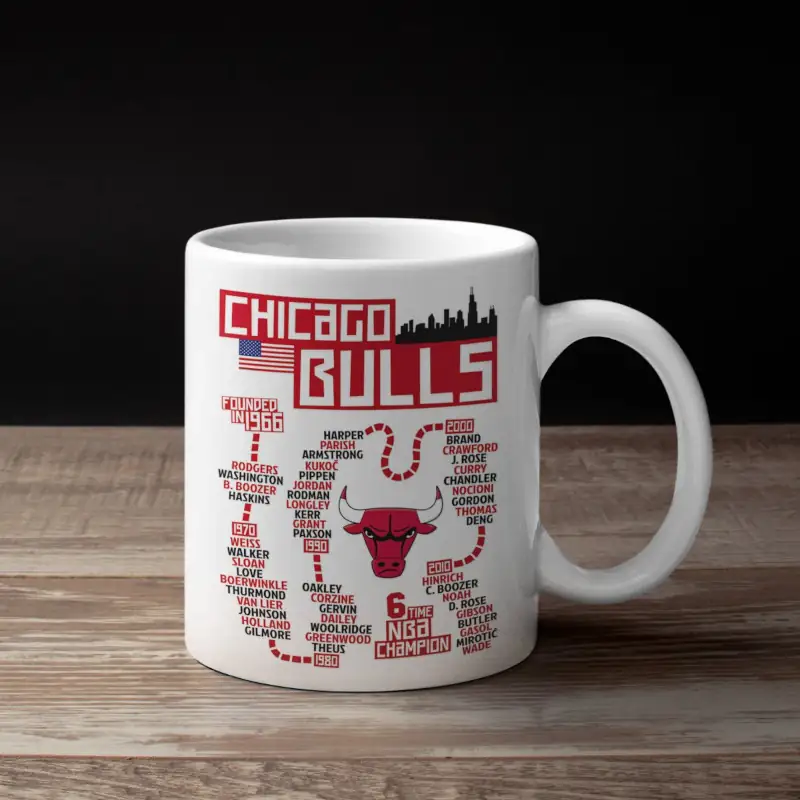 Chicago Bulls Mug, Chicago Bulls Coffee Mug