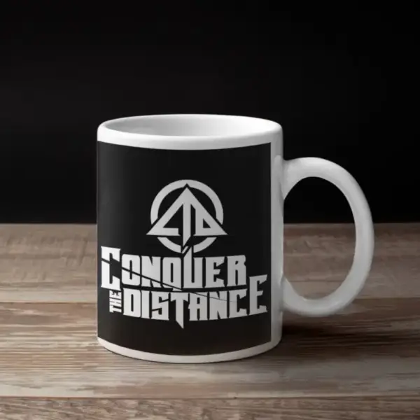 Conquer The Distance Coffee Mug, Conquer The Distance Logo Coffee Mug