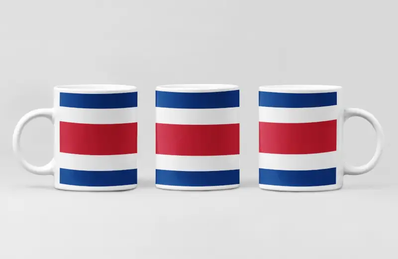 Costa Rica Flag Coffee Mug, Costa Rica's National Flag Mug