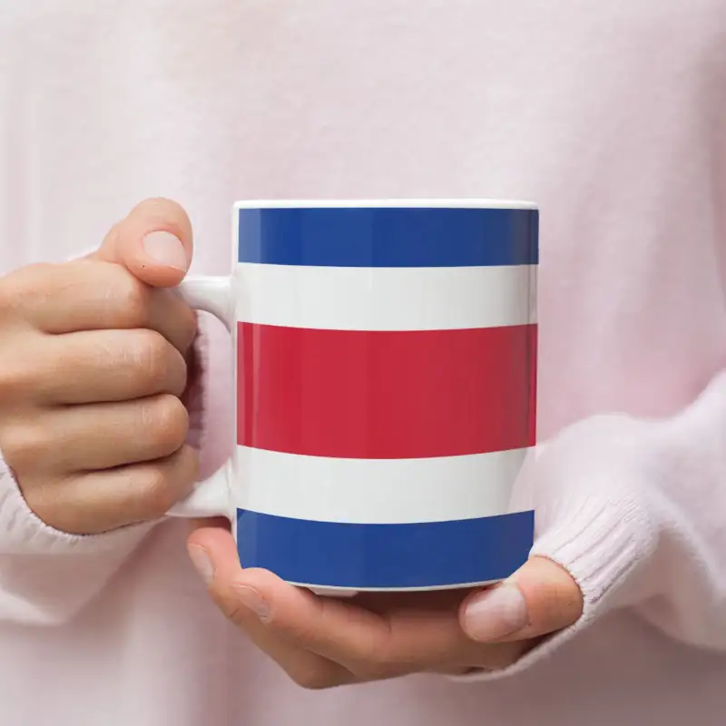 Costa Rica Flag Coffee Mug, Costa Rica's National Flag Mug - Image 2