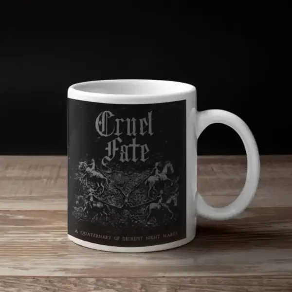 Cruel Fate Coffee Mug, Cruel Fate A Quaternary of Decrepit Night Mares Coffee Mug