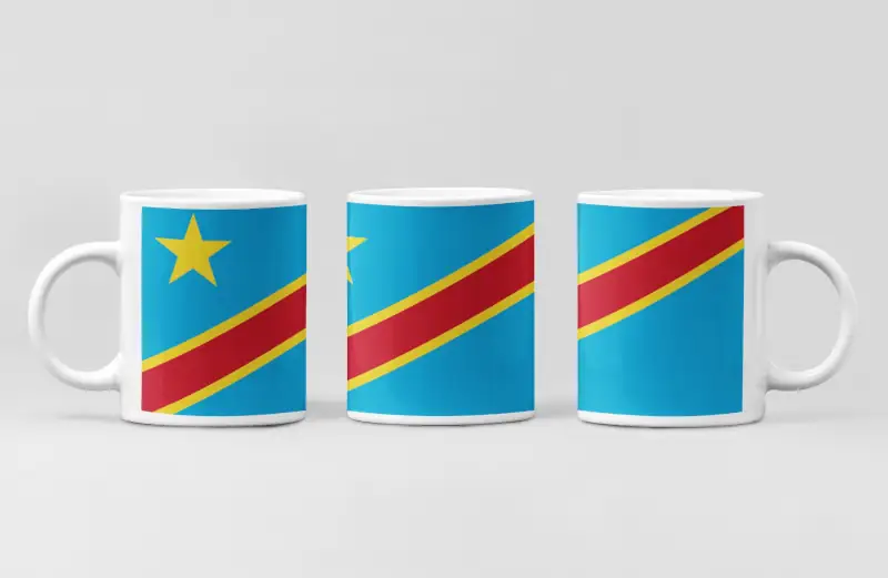 Democratic Republic of the Congo Flag Coffee Mug, Democratic Republic of the Congo's National Flag Mug