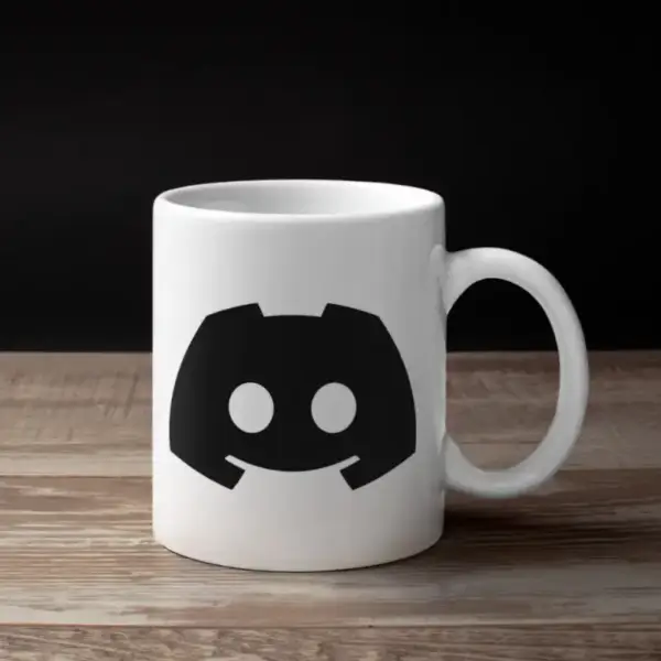 Discord Coffee Mug, Discord Black Logo Mug