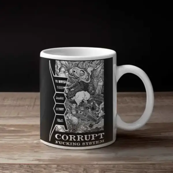 Doom Coffee Mug, Doom Corrupt Fucking System Coffee Mug