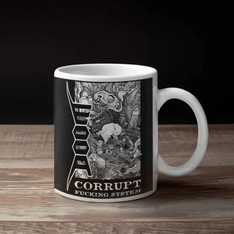 Doom Coffee Mug, Doom Corrupt Fucking System Coffee Mug