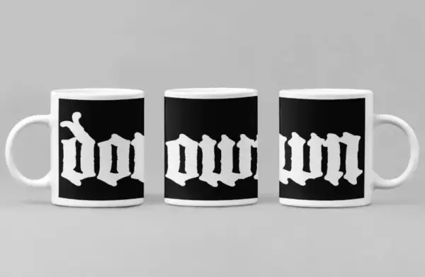 Down Coffee Mug, Down Logo Coffee Mug