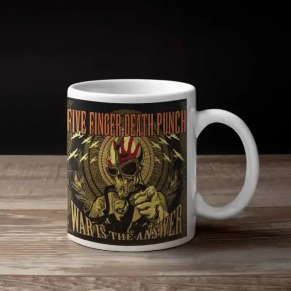 Five Finger Death Punch Coffee Mug, Five Finger Death Punch War Is The Answer Coffee Mug