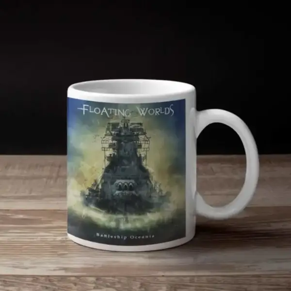 Floating Worlds Coffee Mug, Floating Worlds Battleship Oceania Coffee Mug