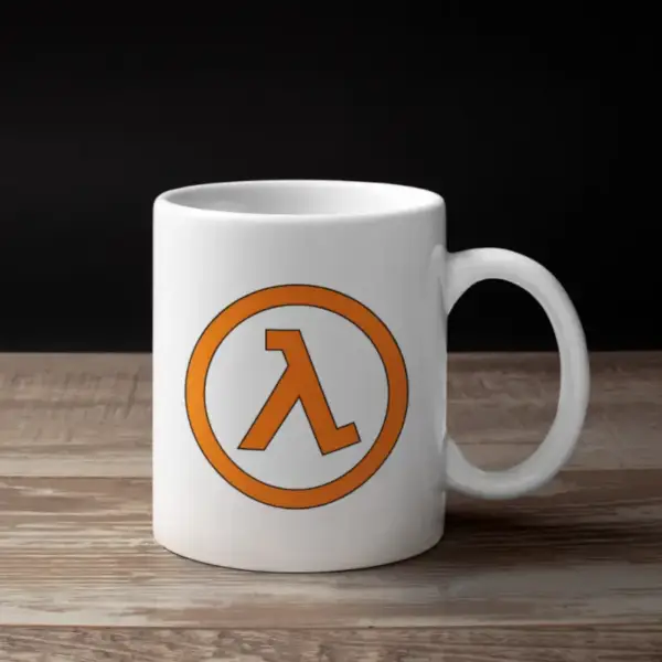 Half Life Coffee Mug, Half Life Logo Mug