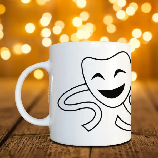 Happy & Sad Face Mug, Happy & Sad Face Coffee Mug