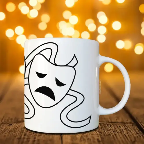Happy & Sad Face Mug, Happy & Sad Face Coffee Mug - Image 2