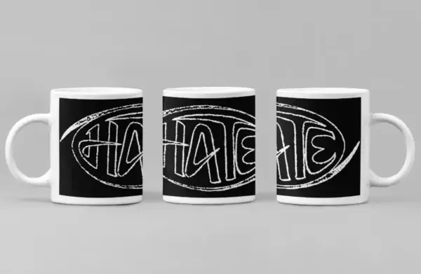 Hate Coffee Mug, Hate Logo Coffee Mug