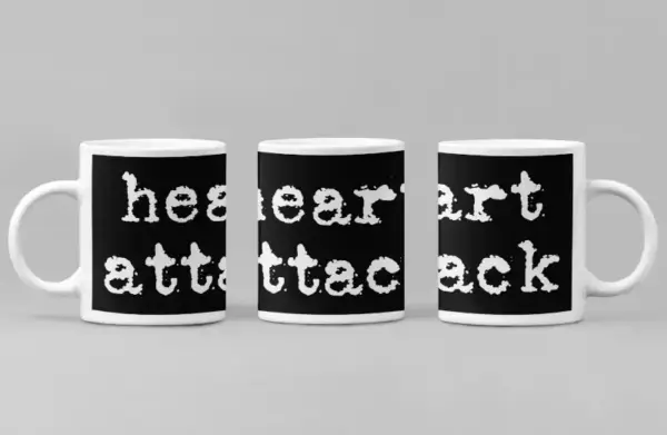 Heart Attack Coffee Mug, Heart Attack Logo Coffee Mug