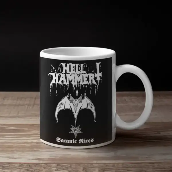 Hellhammer Coffee Mug, Hellhammer Satanic Rites Coffee Mug