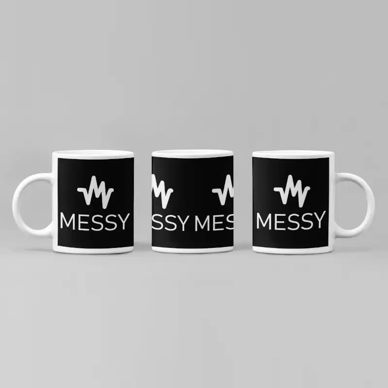 Messy Coffee Mug, Messy Logo Mug