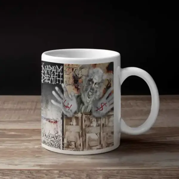 Napalm Death Coffee Mug, Napalm Death Enemy Of The Music Business Coffee Mug
