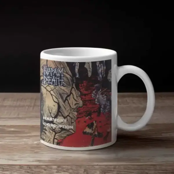 Napalm Death Coffee Mug, Napalm Death Harmony Corruption Coffee Mug