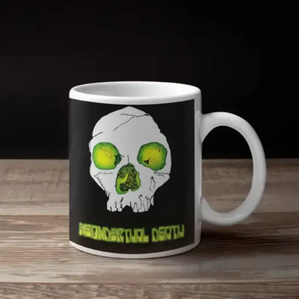 Neonderthal Death Coffee Mug, Neonderthal Death Nightmare Begins Coffee Mug