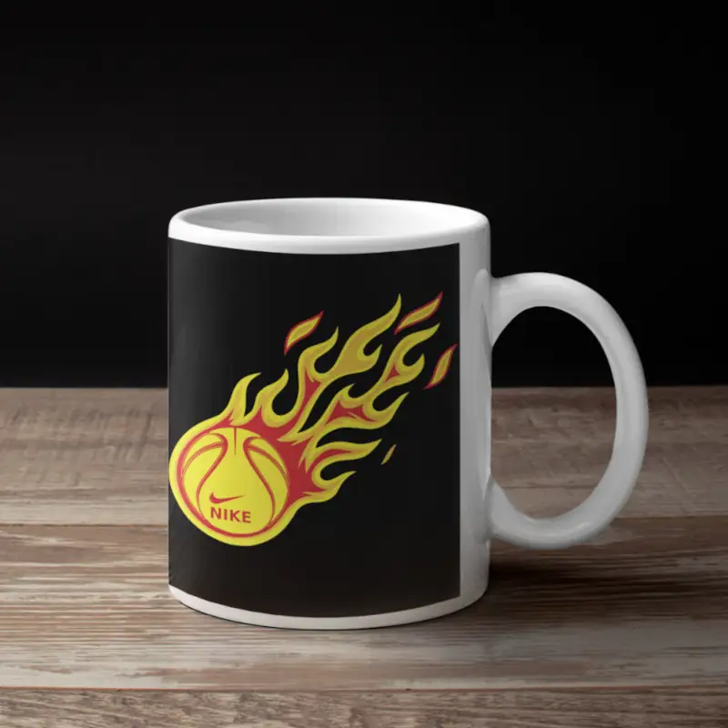 Nike Fire Coffee Mug, Nike Fire Logo Mug