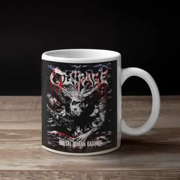 Outrage Coffee Mug, Outrage Brutal Human Bastard Coffee Mug