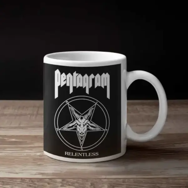Pentagram Coffee Mug, Pentagram Relentless Cover Coffee Mug