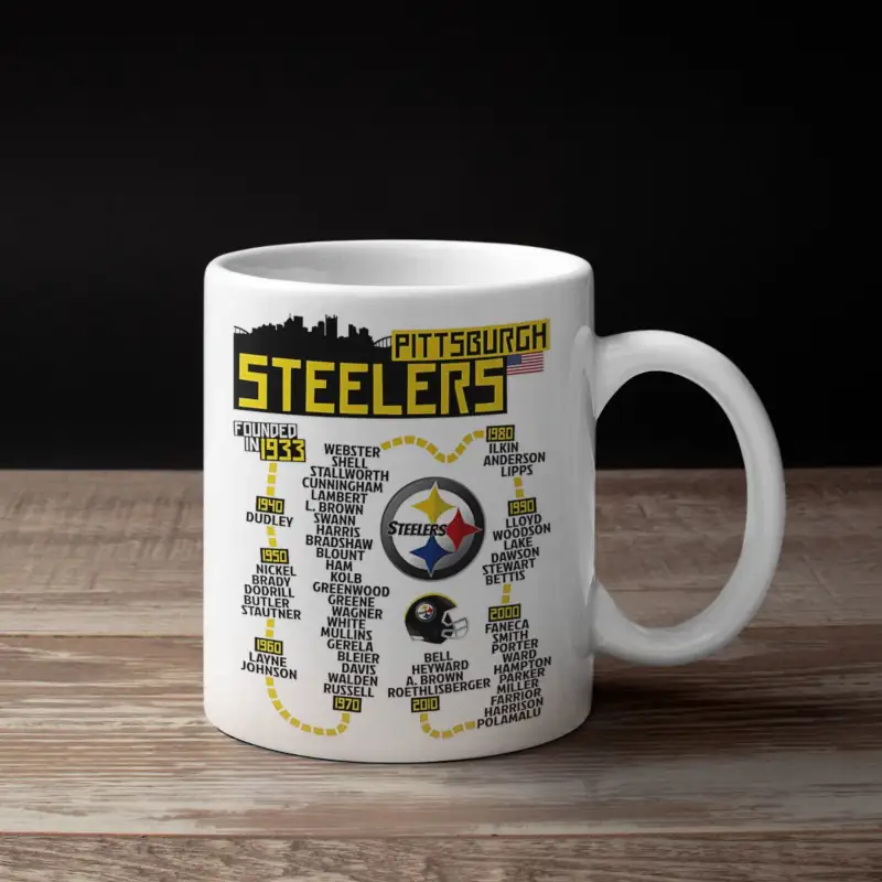 Pittsburgh Steelers Coffee Mug, Pittsburgh Steelers Timeline Mug