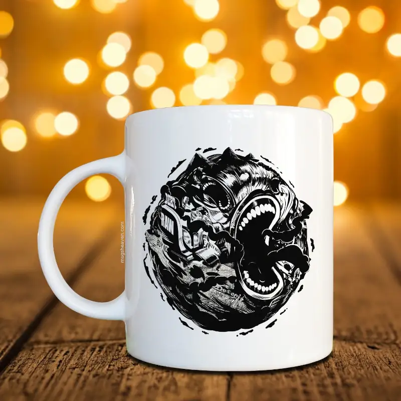 Planet Screaming Mug, Screaming Planet Coffee Mug