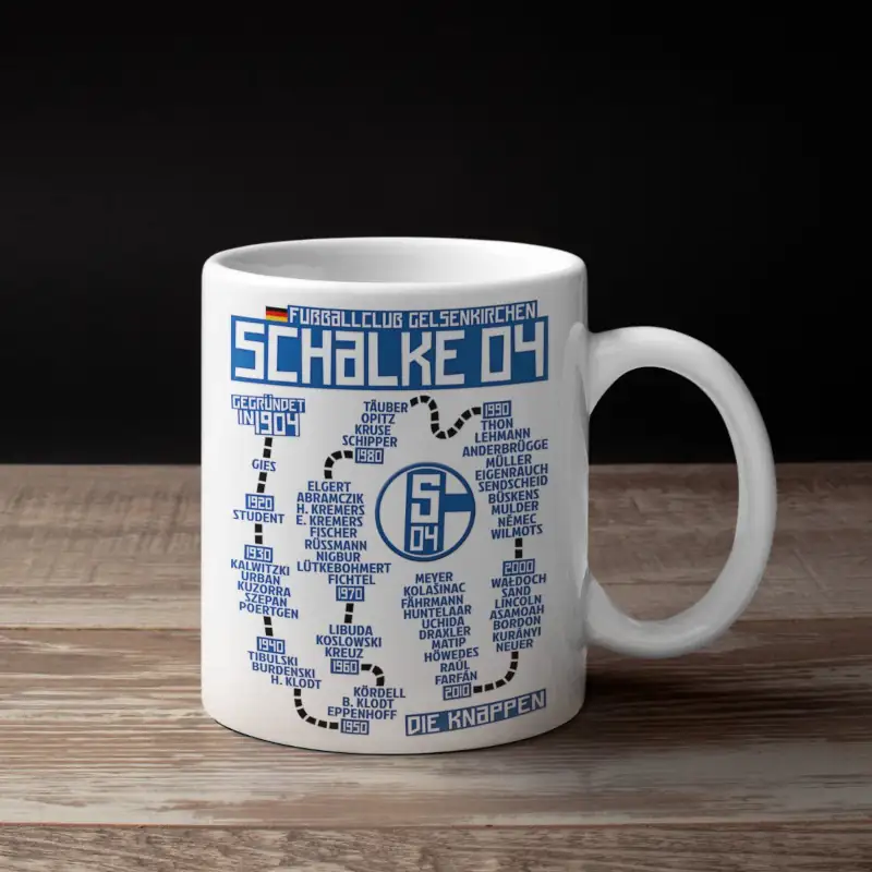 Shalke 04 Coffee Mug, Shalke 04 Football Club Timeline Mug