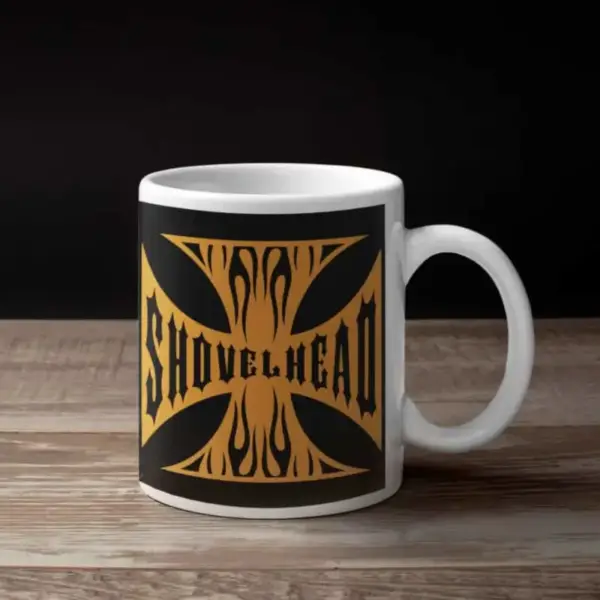 Shovelhead Coffee Mug, Shovelhead Flames Coffee Mug