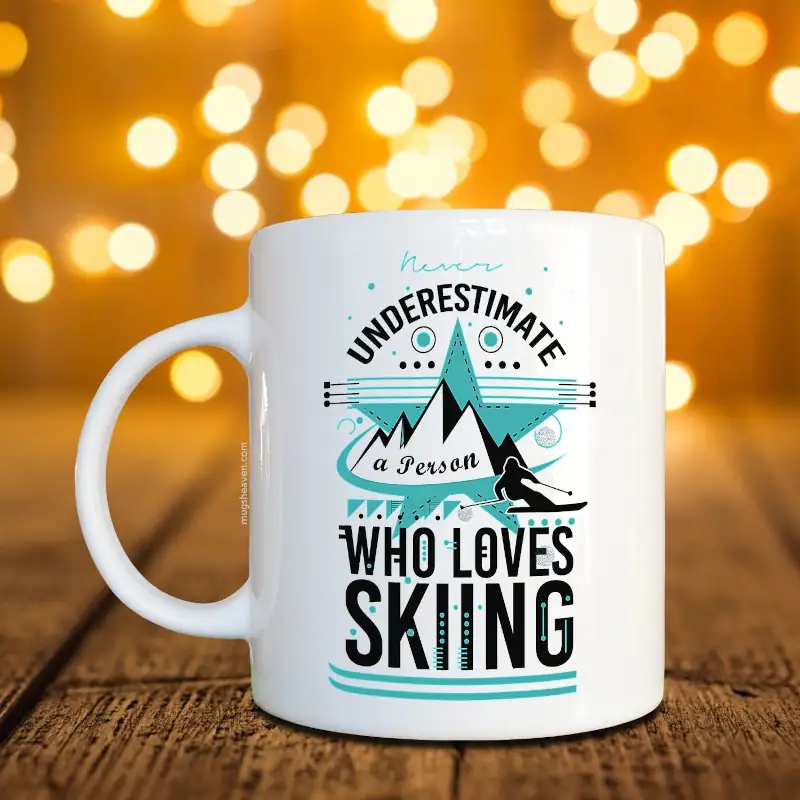Skiing Mug, Love Skiing Coffee Mug