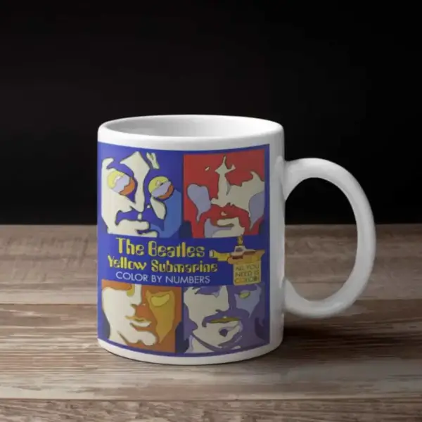 The Beatles Coffee Mug, The Beatles Yellow Submarine Color by Numbers Coffee Mug
