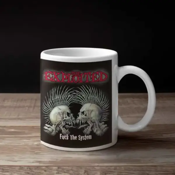 The Exploited Coffee Mug, The Exploited Fuck The System Coffee Mug