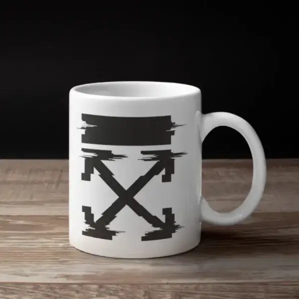 White Off Coffee Mug, White Off Glitch Logo Mug